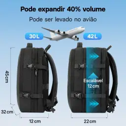 Mochila de Viagem Expansivel Masculina Feminina — imagem 2