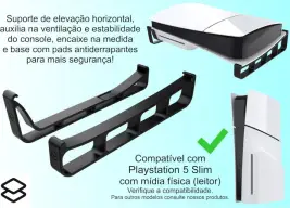 Suporte Horizontal Compatível Com Playstation 5 Slim Mídia (Preto) — imagem 2