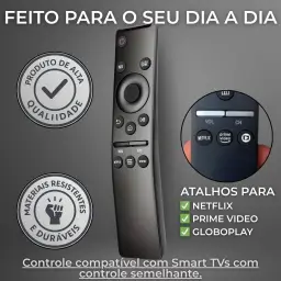 Controle Remoto Compatível com Smart TV Samsung — Com Botões Netflix — imagem 4