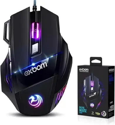Mouse Gamer Anúbis 7 Botões 3200 DPI Ajustável LED RGB Alta Precisão e