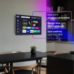 Smart TV HQ 32" HD tela sem bordas Androind 12 design slim HQS32NKHM — imagem 4