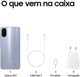Celular Samsung Galaxy A07 128GB, 4GB, Câm. 50MP, Tela 6.7"- Violeta — imagem 10