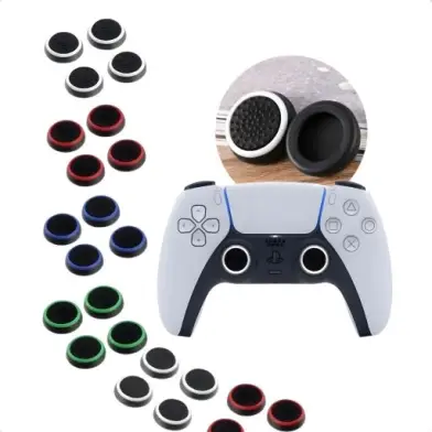 Kit 8 Grip Protetor Analógico Borracha Silicone Botão Controle Gamer Borracinha