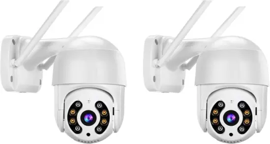 KIT 2 Câmeras de Segurança Domo WiFi PTZ externa
