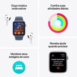 Apple Watch SE GPS • Caixa estelar de alumínio – 44 mm • Pulseira esportiva — imagem 3