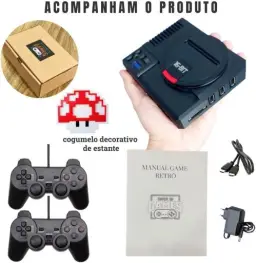 Mini Console Mega Drive Super 3D Games com 130 mil Jogos Retro e 2 Controles - — imagem 2