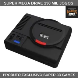 Mini Console Mega Drive Super 3D Games com 130 mil Jogos Retro e 2 Controles - — imagem 3