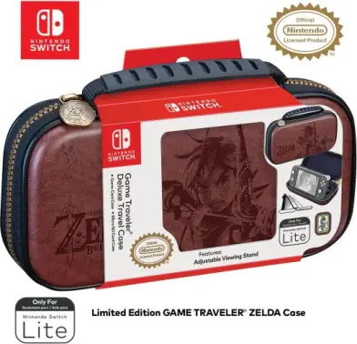 Estojo de transporte Zelda para Nintendo Switch Lite, licenciado pela Nintendo