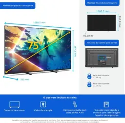 PHILIPS, Smart TV Ambilight 75" 4K, 75PUG8100/78, Comando de Voz — imagem 10