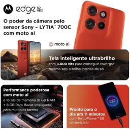 Smartphone Motorola Edge 50 Neo 5G - 256GB 16GB (8GB RAM+8GB Ram Boost) 50MP — imagem 3