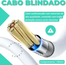 Carregador Turbo Compativel C/Iphone, Kit Cabo+ Fonte Carregador 25W Ultra — imagem 5
