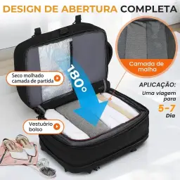 Mochila de Viagem Expansivel Grande Masculina Feminina — imagem 5