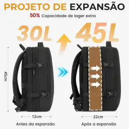 Mochila de Viagem Expansivel Grande Masculina Feminina — imagem 3