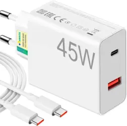 Carregador Universal Super Turbo 45W - 2 Saídas USB-C e USB-A — imagem 1