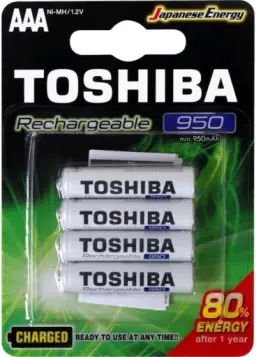 Pilha Recarregável AAA 1,2V 950mAh TNH3GAE TOSHIBA (Cartela com 4 unid.) — imagem 2
