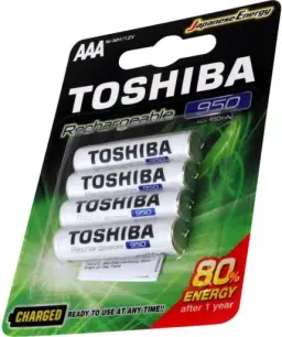 Pilha Recarregável AAA 1,2V 950mAh TNH3GAE TOSHIBA (Cartela com 4 unid.) — imagem 4