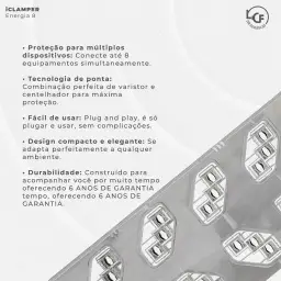 Filtro de Linha iCLAMPER Energia 8 com Proteção contra Surtos Elétricos(DPS) 8 — imagem 3