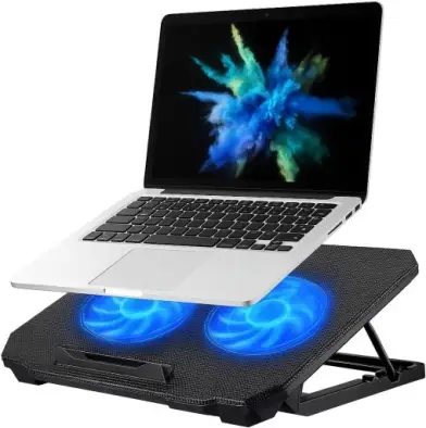 Suporte Para Notebook Com Cooler Duplo Silencioso Com 8 Níveis de Ajuste