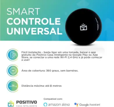 Smart Controle Universal Wi-Fi Positivo Casa Inteligente, Infravermelho
