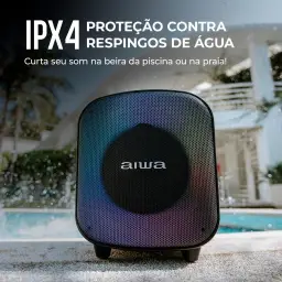 Caixa de Som PartyBox AIWA PB-07 Bluetooth 8H RGB USB TWS Preto — imagem 6