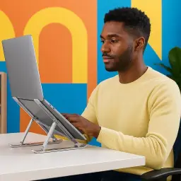 Suporte para Notebook e Tablet Linha Premium em Alumínio Dobrável e Ergonômico — imagem 4