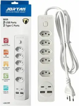 Filtro de Linha 5 Entradas 2 Portas USB 2 Portas Tipo C Régua de Energia 5 — imagem 9