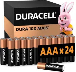 Duracell Pilhas Alcalinas AAA Palito Pack 24 Unidades – Dura Mais - Ideal para — imagem 1