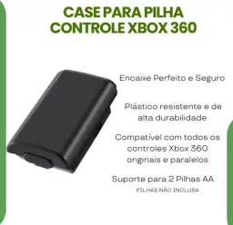 2 Suporte De Pilhas Controle Xbox 360 Case Tampa De Bateria Preta - Marca DJL — imagem 3