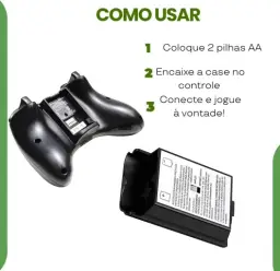 2 Suporte De Pilhas Controle Xbox 360 Case Tampa De Bateria Preta - Marca DJL — imagem 5