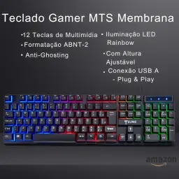 Teclado Gamer RGB LED Rainbow MTS • Membrana • Anti-Ghosting • ABNT-2 • USB-A • — imagem 3