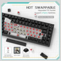 Attack Shark AK820 Teclado mecânico 75% hot-swappable, botão rotativo, USB-C — imagem 6
