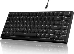 Attack Shark AK820 Teclado mecânico 75% hot-swappable, botão rotativo, USB-C — imagem 1