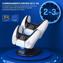 Base de Carregamento PS5 - Estação com Dock Duplo para Dois Controles com LED e — imagem 2