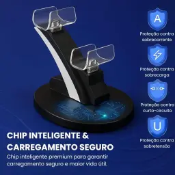 Base de Carregamento PS5 - Estação com Dock Duplo para Dois Controles com LED e — imagem 6