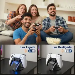 Base de Carregamento PS5 - Estação com Dock Duplo para Dois Controles com LED e — imagem 9