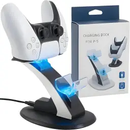 Base de Carregamento PS5 - Estação com Dock Duplo para Dois Controles com LED e — imagem 1