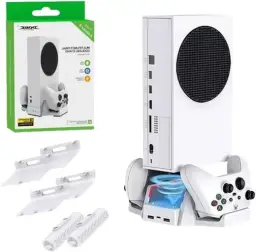 Suporte Base Vertical de Carregador com Cooler 2 Ventoinhas + 2 baterias — imagem 1