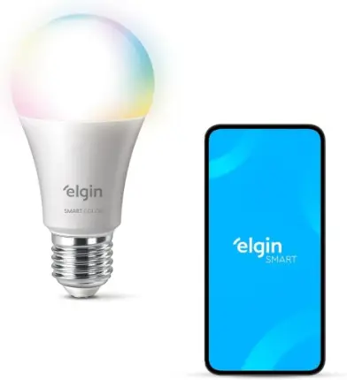 Lâmpada Inteligente Mais Potente 15W Smart Color RGB Wifi Elgin compatível com