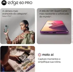 Smartphone Motorola Edge 60 PRO 5G - 512GB 24GB (12GB RAM+12GB Ram Boost) Tela — imagem 3