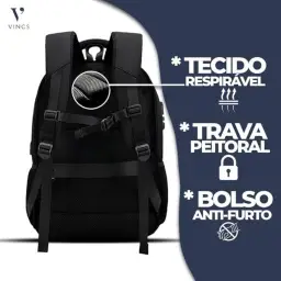 Mochila Masculina Reforçada Executiva Grande Mochila para Notebook Trabalho — imagem 3