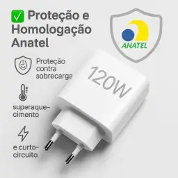 Carregador Super Turbo 120W Tipo C (USB-A) + Cabo USB-C de 1m — imagem 5