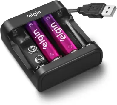 Carregador Pilhas Baterias USB Pilhas