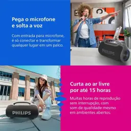 PHILIPS, Boombeat, Caixa de Som Bluetooth Boombox, TAX400B/00, USB, Auxiliar — imagem 3