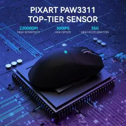 ATTACK SHARK X11 Mouse sem fio leve, 62g, RGB, conexão tri-modo (2.4G/USB-C/BT) — imagem 5