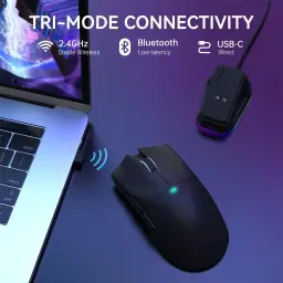 ATTACK SHARK X11 Mouse sem fio leve, 62g, RGB, conexão tri-modo (2.4G/USB-C/BT) — imagem 3