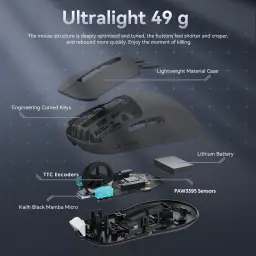 ATTACK SHARK X3 Mouse SUPERLIGHT 49g,sensor de jogo PixArt PAW3395 — imagem 5