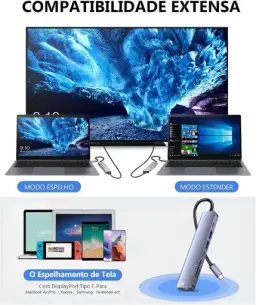 Adaptador Hub 7 em 1 USB-C Premium com Saída HDMI 4K a 60Hz, 7 Portas, USB 3.0 — imagem 8