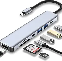 Adaptador Hub 7 em 1 USB-C Premium com Saída HDMI 4K a 60Hz, 7 Portas, USB 3.0 — imagem 1