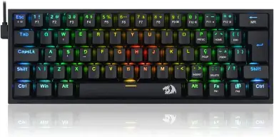Redragon TECLADO MECANICO GAMER FIZZ RGB PRETO SWITCH MARROM — imagem 1