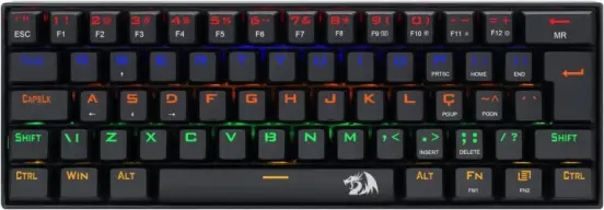 Redragon TECLADO GAMER MECANICO LAKSHMI RAINBOW PRETO SWITCH MARROM ABNT2 — imagem 4